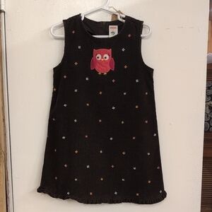 Gymboree Chocolate Brown Corduroy Jumper with Hot Pink Owl Size 5T